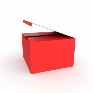 3d rendering of a red and white box with a blank space for your text