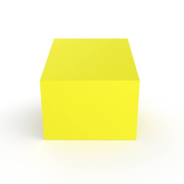 Beyaz arka plan üzerinde izole sarı bir kutu