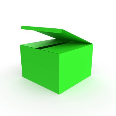 green box with a lid on a white background