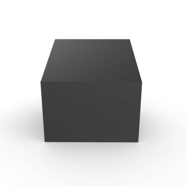 blank white box isolated on a background. 3d illustration