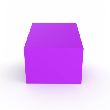 purple box isolated on white background. 3d illustration