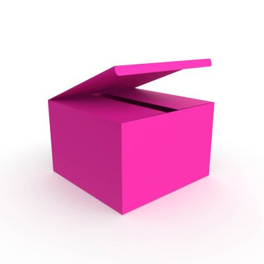 pink gift box isolated on white background. 3d illustration