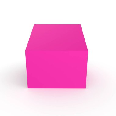3d illustration of a pink box with a blank screen