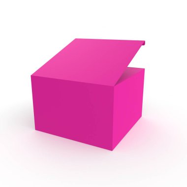 3d rendering of a purple box with a blank screen isolated on white background