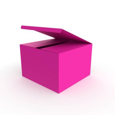 Pembe hediye kutusu beyaz arkaplanda izole edildi
