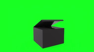 green box with blank screen isolated on black background. 3d rendering