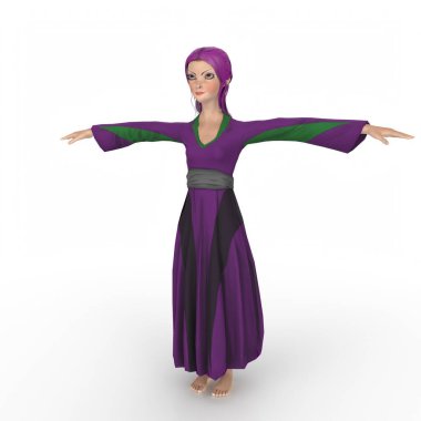 Cartoon girl isolated on background