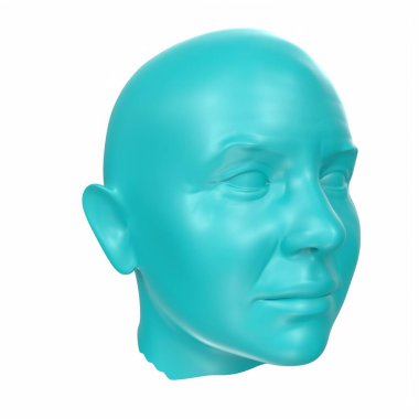 Human bust isolated on background