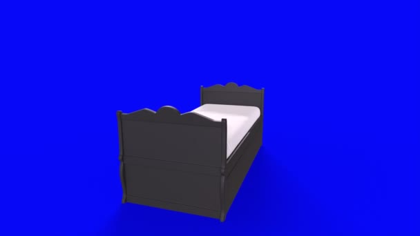 Child Bed Isolated Background — Stockvideo