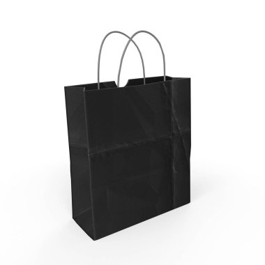 Kağıt torba beyaz arkaplanda izole edildi