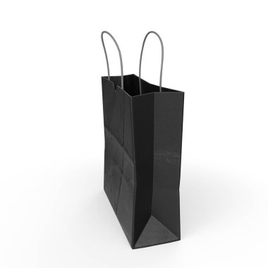 Kağıt torba beyaz arkaplanda izole edildi