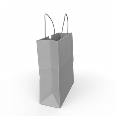 Kağıt torba beyaz arkaplanda izole edildi