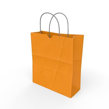 Kağıt torba beyaz arkaplanda izole edildi