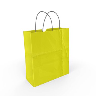 Kağıt torba beyaz arkaplanda izole edildi