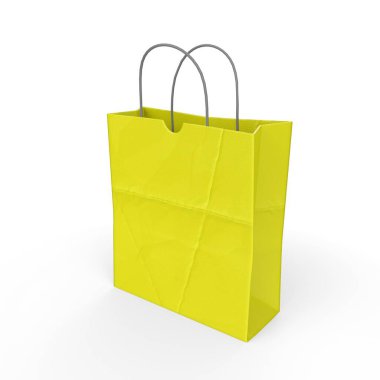 Kağıt torba beyaz arkaplanda izole edildi