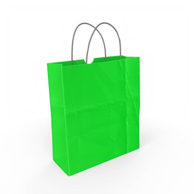 Kağıt torba beyaz arkaplanda izole edildi