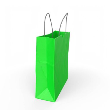 Kağıt torba beyaz arkaplanda izole edildi