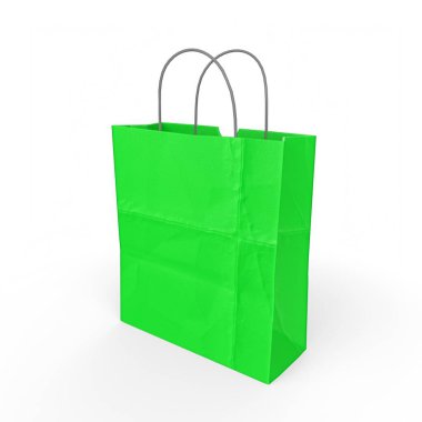 Kağıt torba beyaz arkaplanda izole edildi