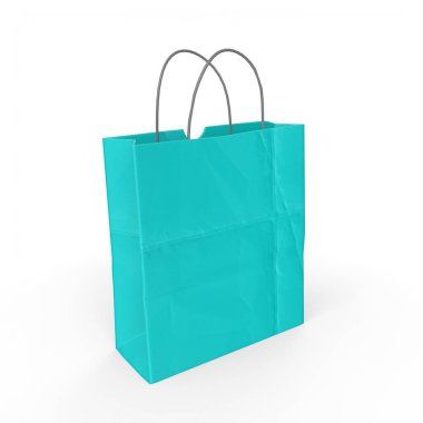 Kağıt torba beyaz arkaplanda izole edildi