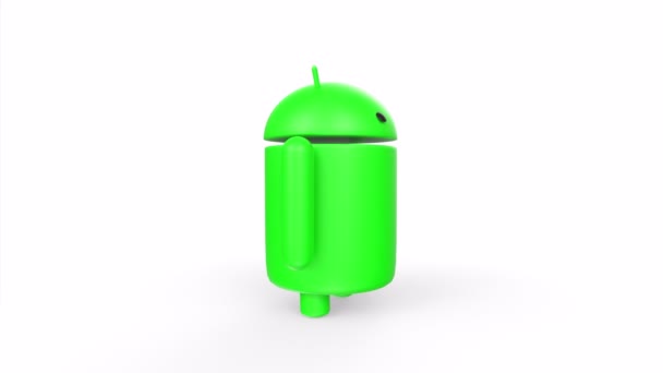 Android Robot Isolated Background — 图库视频影像