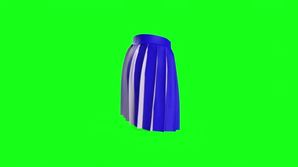 在绿色背景上孤立的裙子 — 图库视频影像