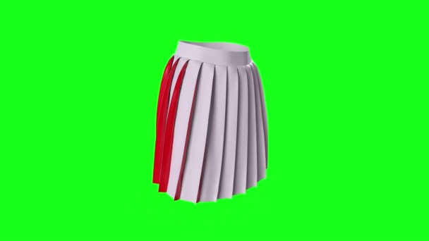 Skirt Isolated Green Background — Stock Video