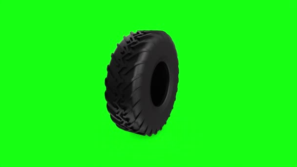 Car Tire Isolated Background — Vídeo de Stock