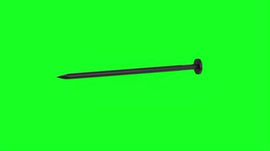 nail isolated on green background