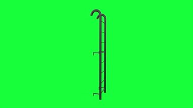 ladder isolated on green background