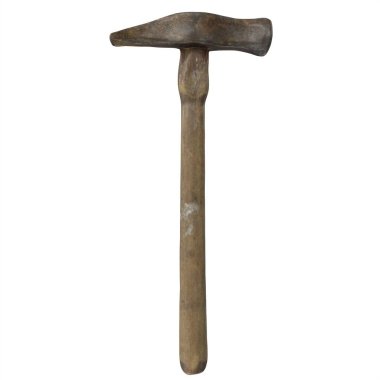 Eski paslı balta beyaz arkaplanda izole edilmiş.