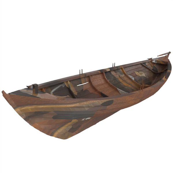 деревянный каяк на белом фоне