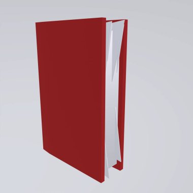 Beyaz bir kitabın 3 boyutlu resmi