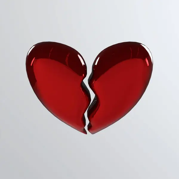 broken heart on the white. 3 d illustration