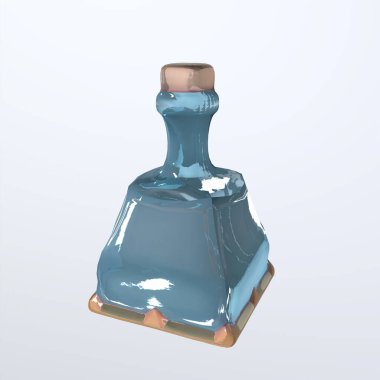 Mavi İksir beyaz arkaplanda izole