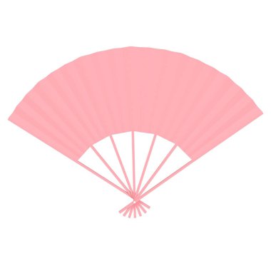 Beyaz çerçeveli pembe bir yelpaze.