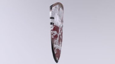 Beyaz arka plan üzerinde izole Ortaçağ kalkan