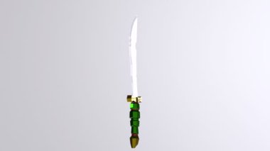 Beyaz arka planda izole edilmiş ortaçağ kılıcı.