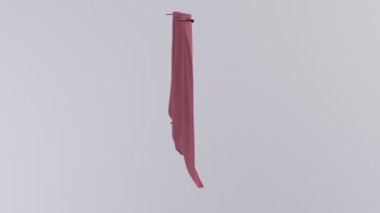 Pembe kumaşlı kumaş perdeler.