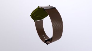 Beyaz arkaplanda yeşil ekran izole edilmiş akıllı saatler