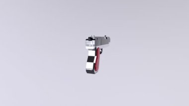 Beyaz arkaplanda kırmızı silah