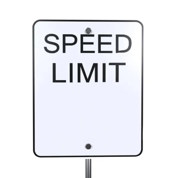 stock image A clear speed limit sign designed to ensure safe driving on roads.