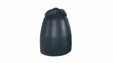 İçmek için plastik siyah şişe.