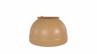 Beyaz bir arka plan üzerinde izole kahverengi seramik çaydanlık