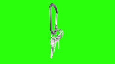 Yeşil arkaplanda yeşil makas simgesi. 3D illüstrasyon 3D görüntüleme