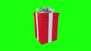Hediye Kutusu beyaz arkaplanda döngü içinde dönüyor