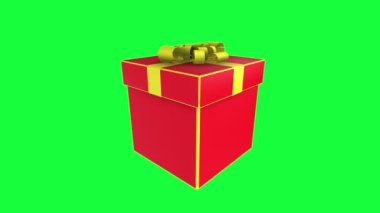 Hediye Kutusu beyaz arkaplanda döngü içinde dönüyor