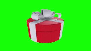 Hediye Kutusu beyaz arkaplanda döngü içinde dönüyor