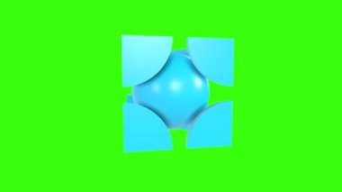 Yeşil bir c harfinin 3 boyutlu canlandırması