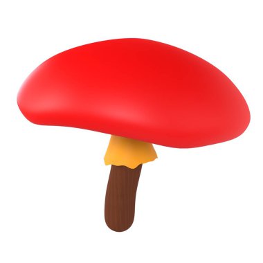 Canlı kırmızı bir mantar kahverengi bir sapla oturur. Yaratıcı sanat eserleri ya da doğa temaları için mükemmeldir..