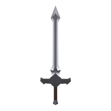 This artwork showcases a stylized sword featuring a sleek design with geometric shapes. clipart